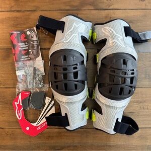 Alpinestars Black and White Knee Braces